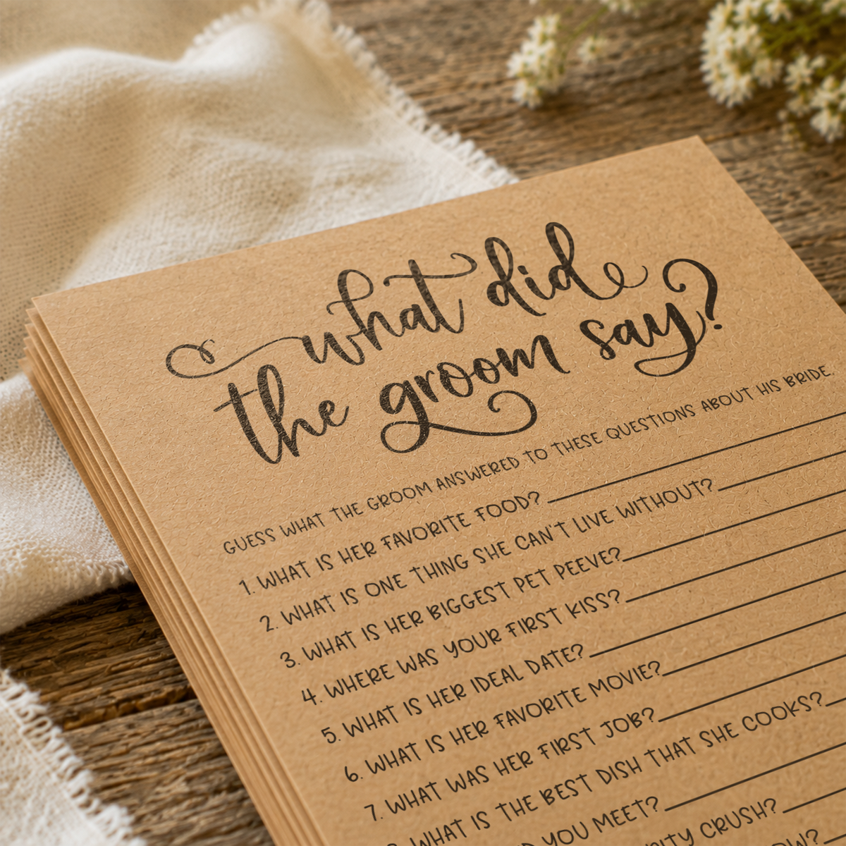 What Did The Groom Say Bridal Shower Game