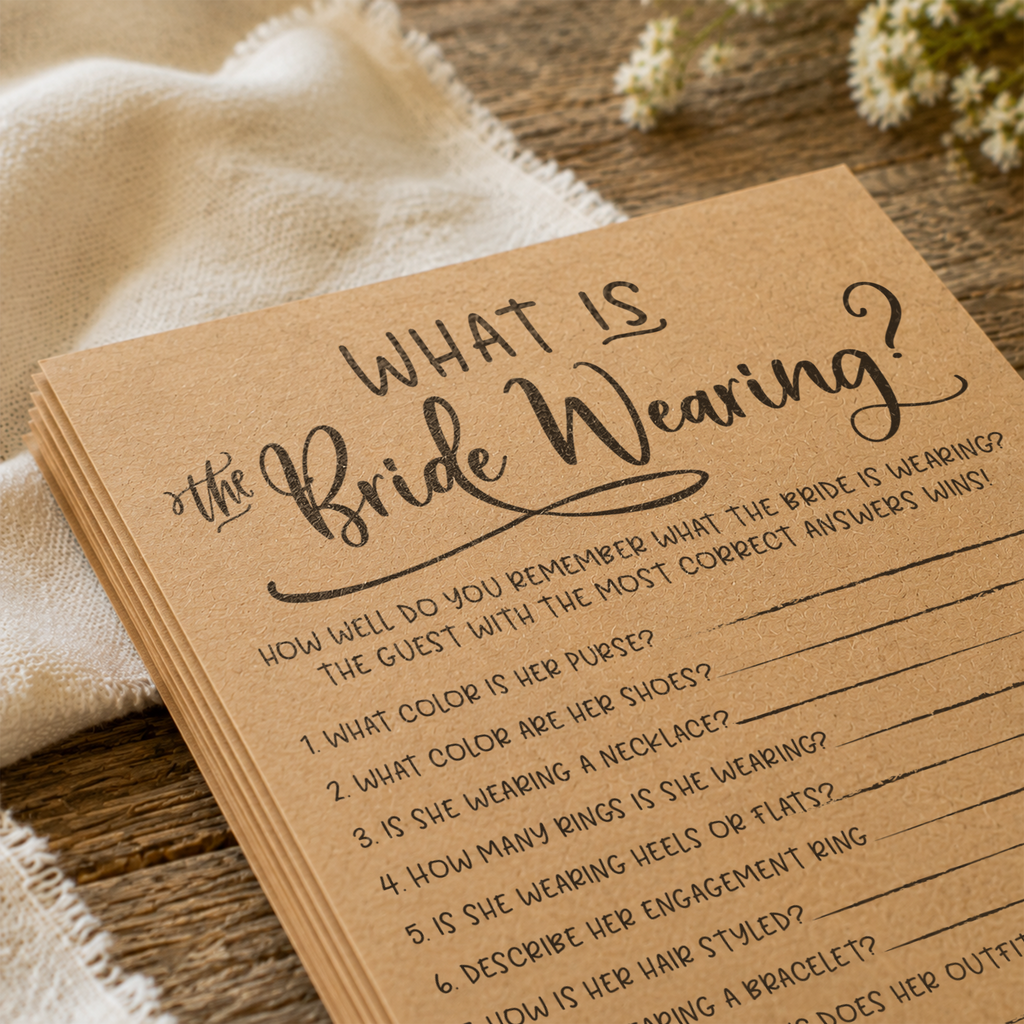 What Is The Bride Wearing Bridal Shower Game