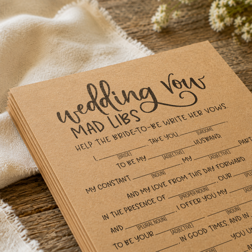 Wedding Vow Mad Libs Bridal Shower Game