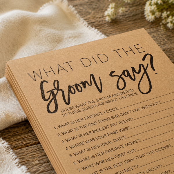 What Did The Groom Say Bridal Shower Game
