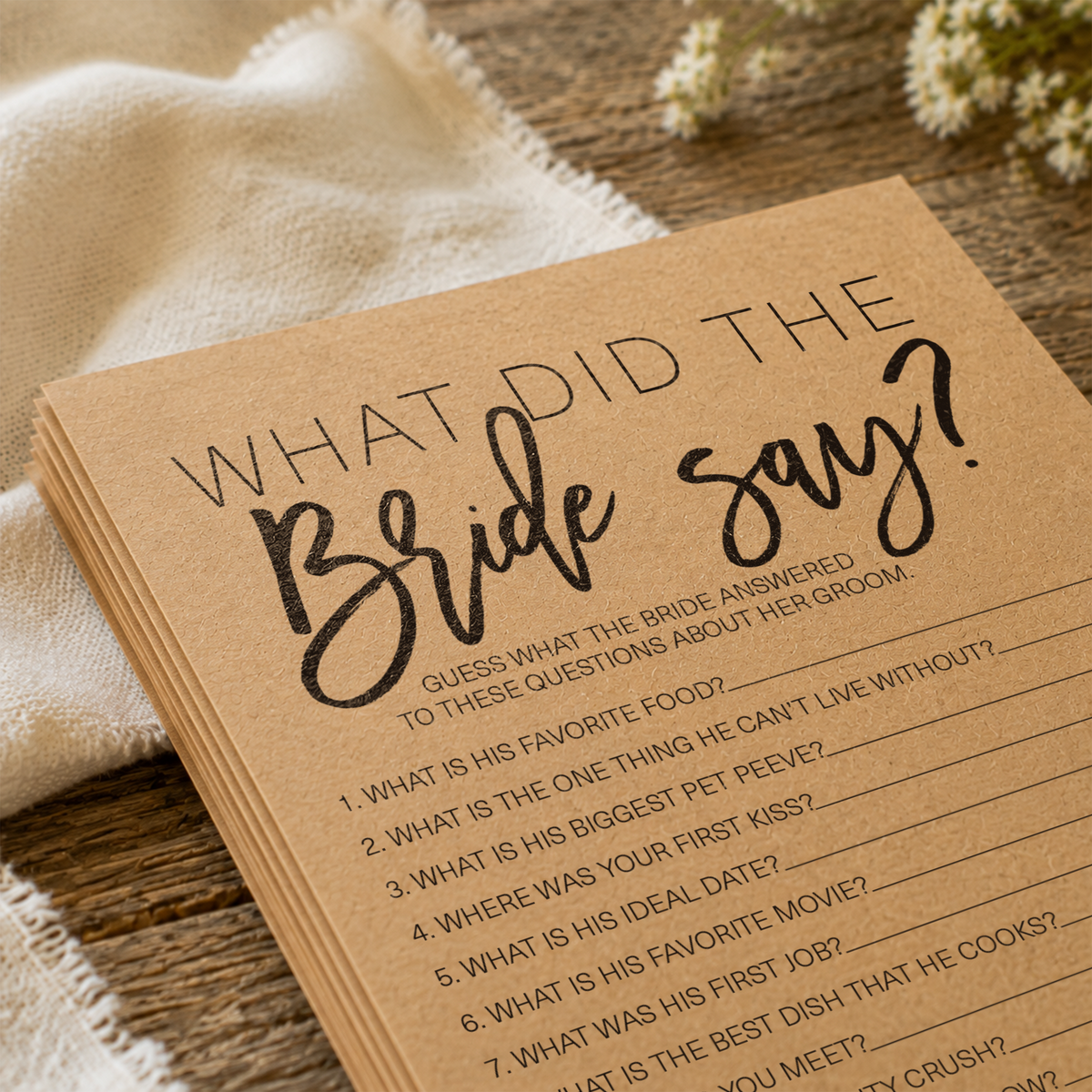 What Did The Bride Say Bridal Shower Game