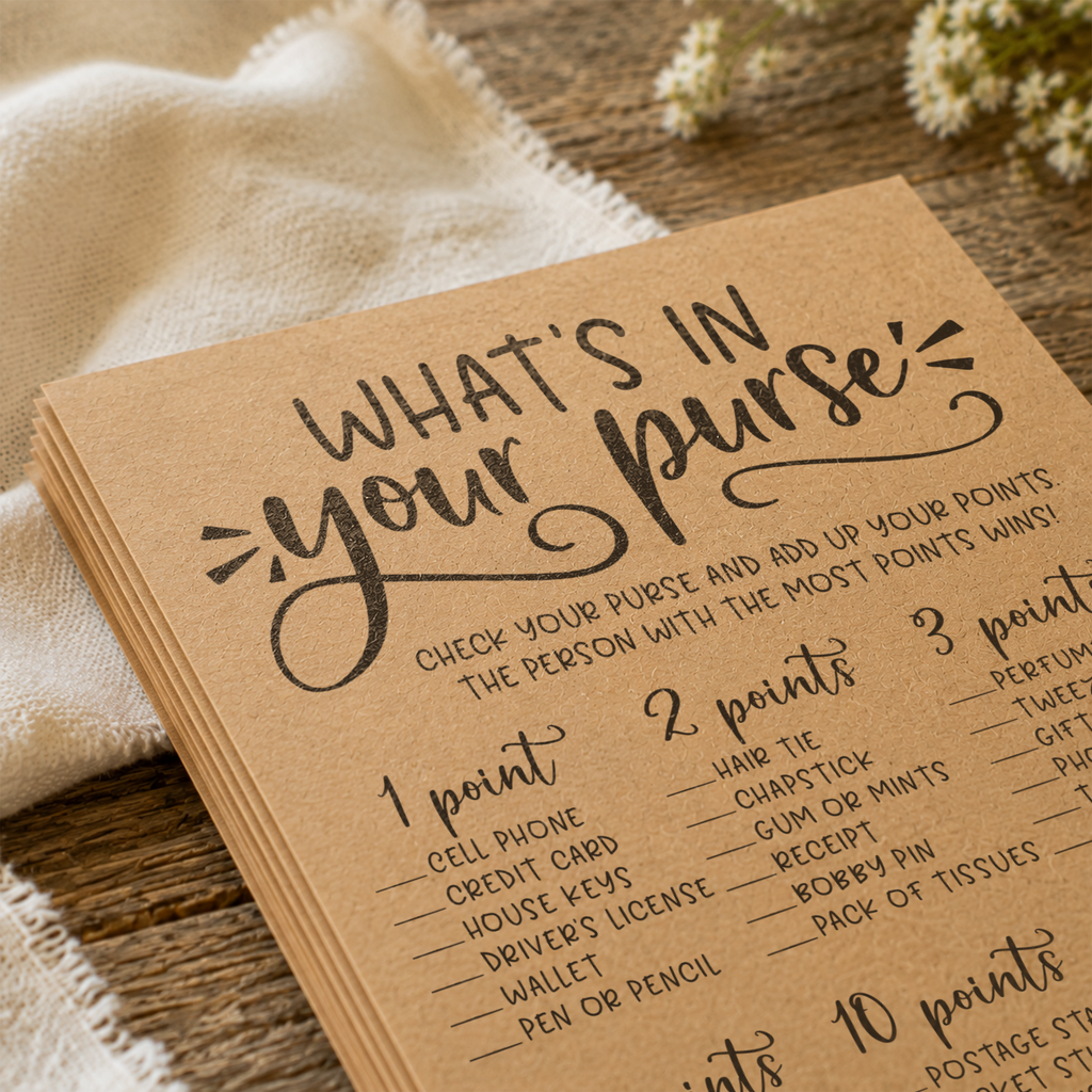What's In Your Purse Bridal Shower Game