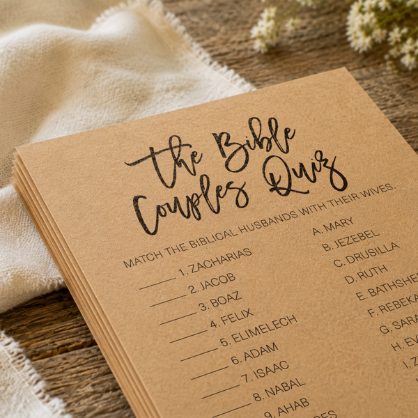 The Bible Couples Quiz Bridal Shower Game