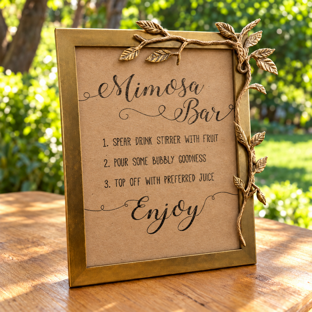 Mimosa Bar Bridal Shower Sign