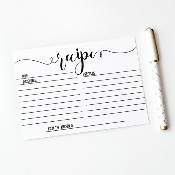 Recipe Cards - Bridal Shower Activity