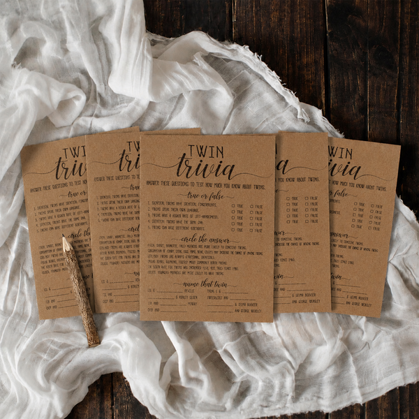 Twin Trivia Baby Shower Game