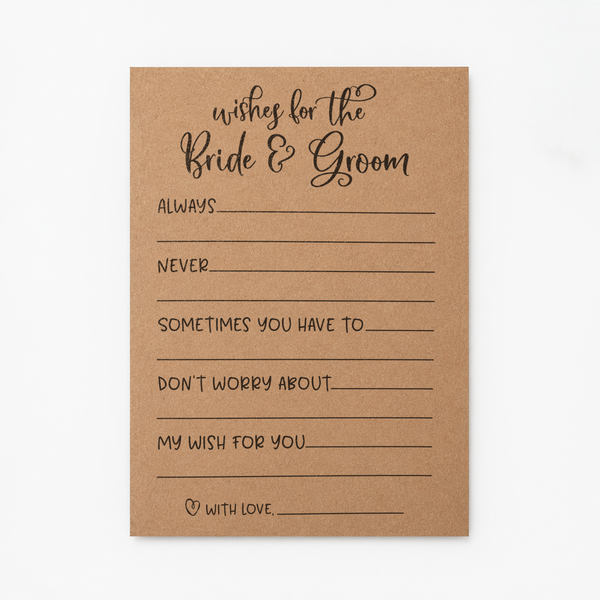 Wishes for the Bride and Groom Bridal Shower Activity