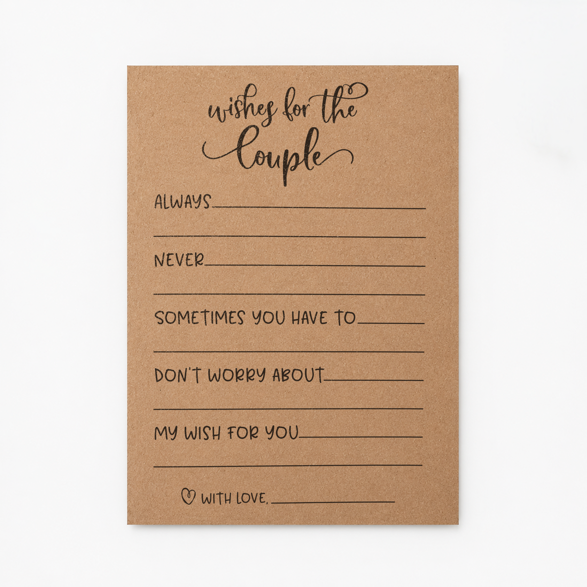 Wishes for the Couple - Bridal Shower Activity