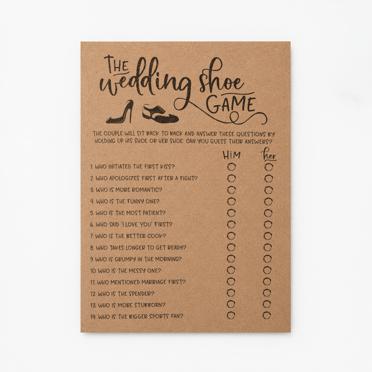 The Wedding Shoe Bridal Shower Game