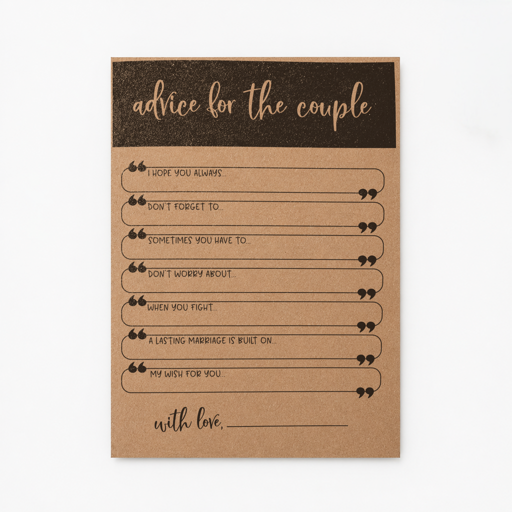 Advice for the Couple Bridal Shower Activity