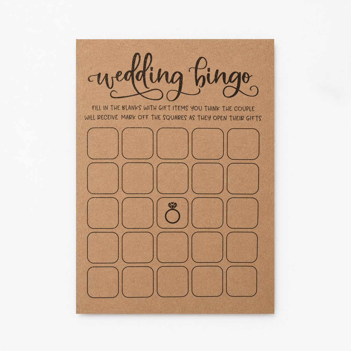 Wedding Bingo - Wedding Shower Game