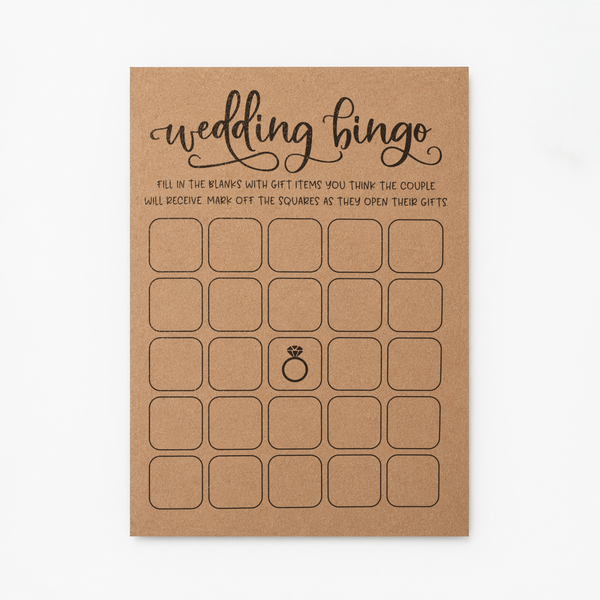 Wedding Bingo - Wedding Shower Game