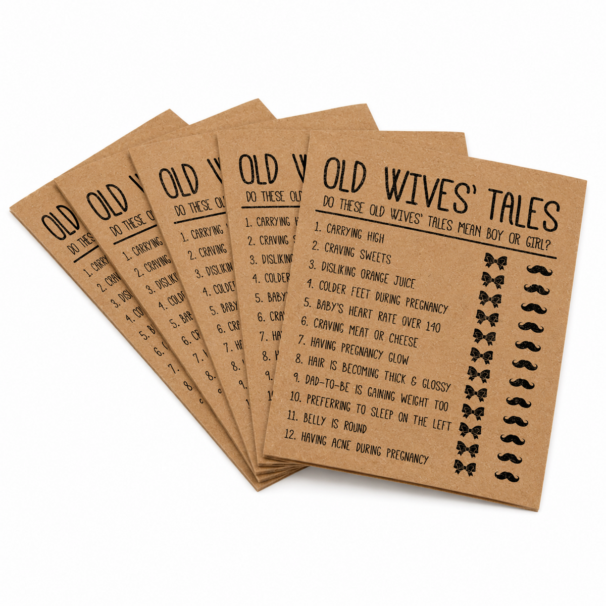Old Wives Tales Baby Shower Game