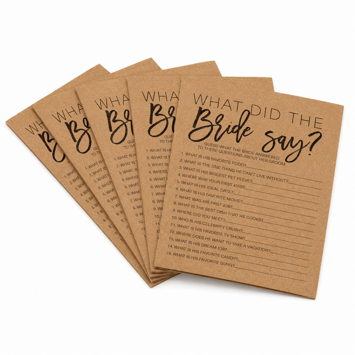 What Did The Bride Say Bridal Shower Game