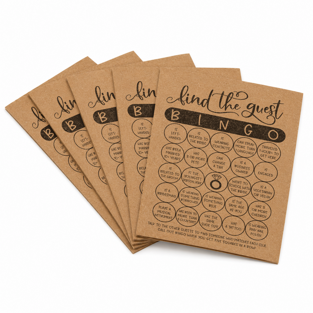 Find The Guest Bingo Bridal Shower Game