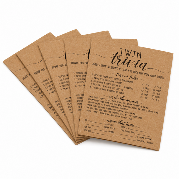 Twin Trivia Baby Shower Game