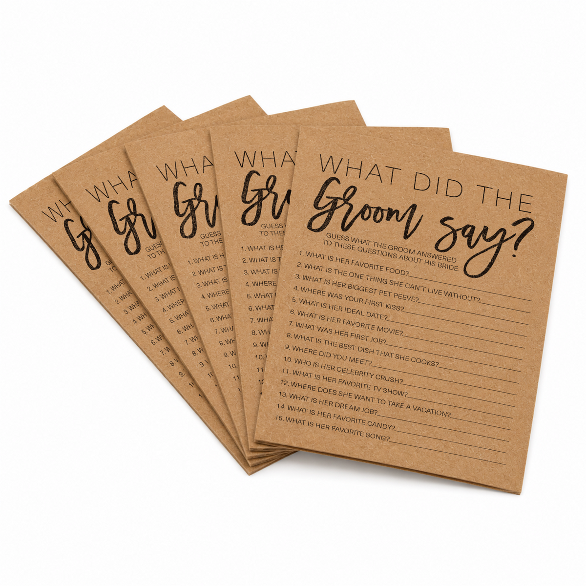 What Did The Groom Say Bridal Shower Game