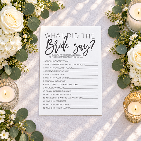 What Did The Bride Say Bridal Shower Game