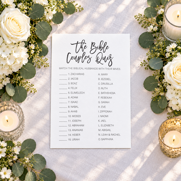 The Bible Couples Quiz Bridal Shower Game
