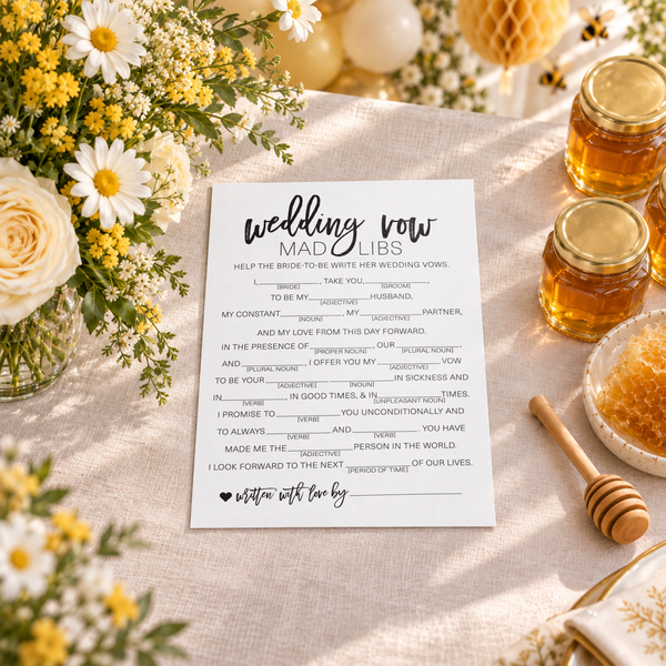 Wedding Vow Mad Libs Bridal Shower Game