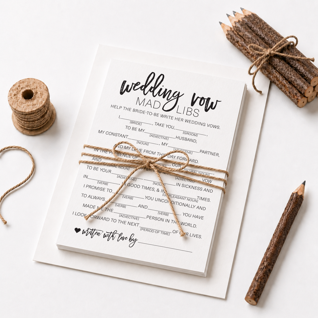 Wedding Vow Mad Libs Bridal Shower Game