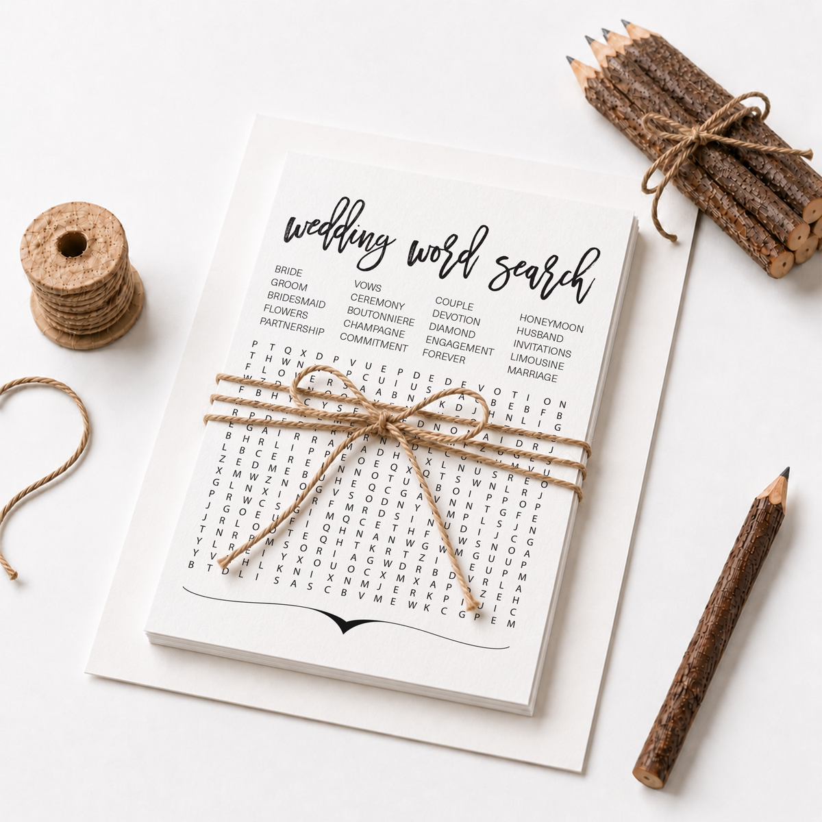 Wedding Word Search Bridal Shower Game
