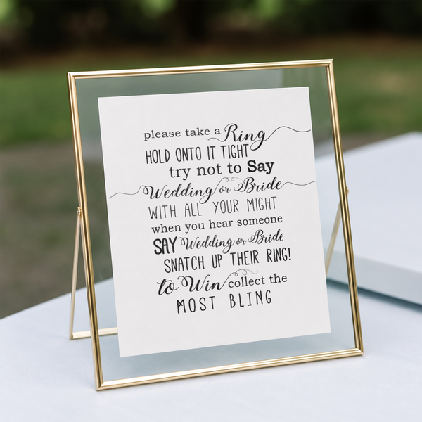 Please Take A Ring Bridal Shower Sign