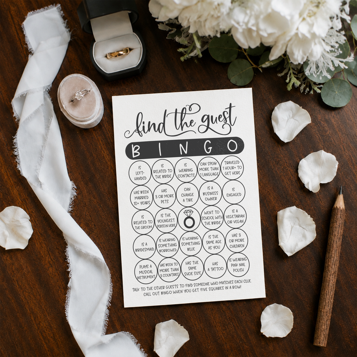 Find The Guest Bingo Bridal Shower Game