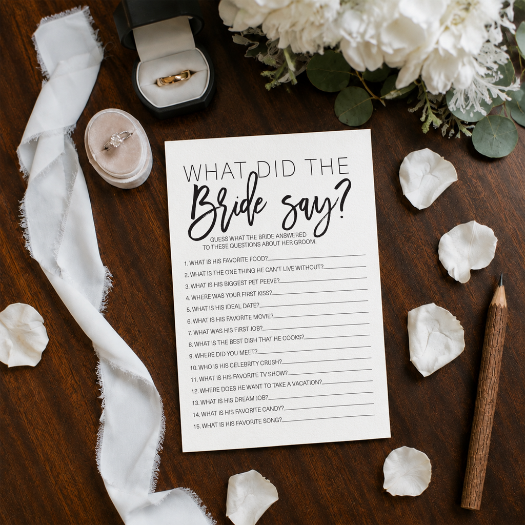 What Did The Bride Say Bridal Shower Game