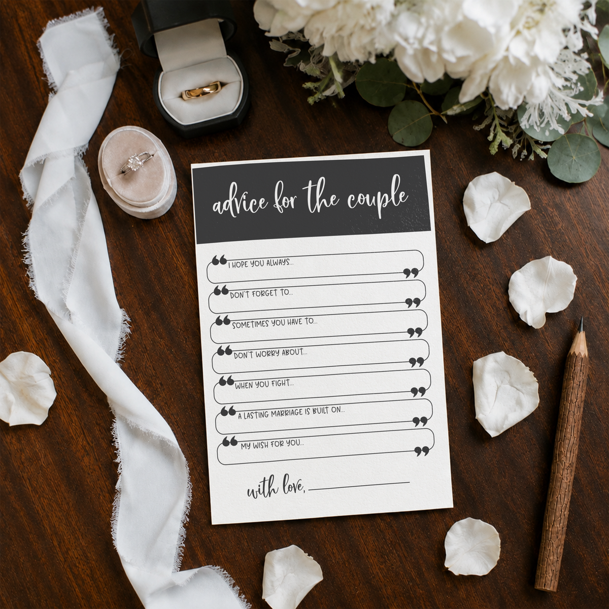 Advice for the Couple Bridal Shower Activity