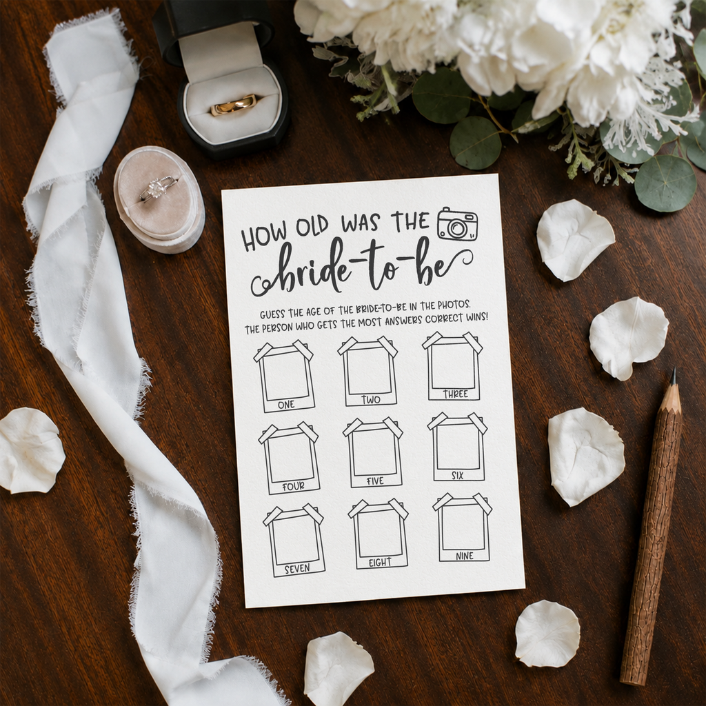 How Old was the Bride-to-be Bridal Shower Game
