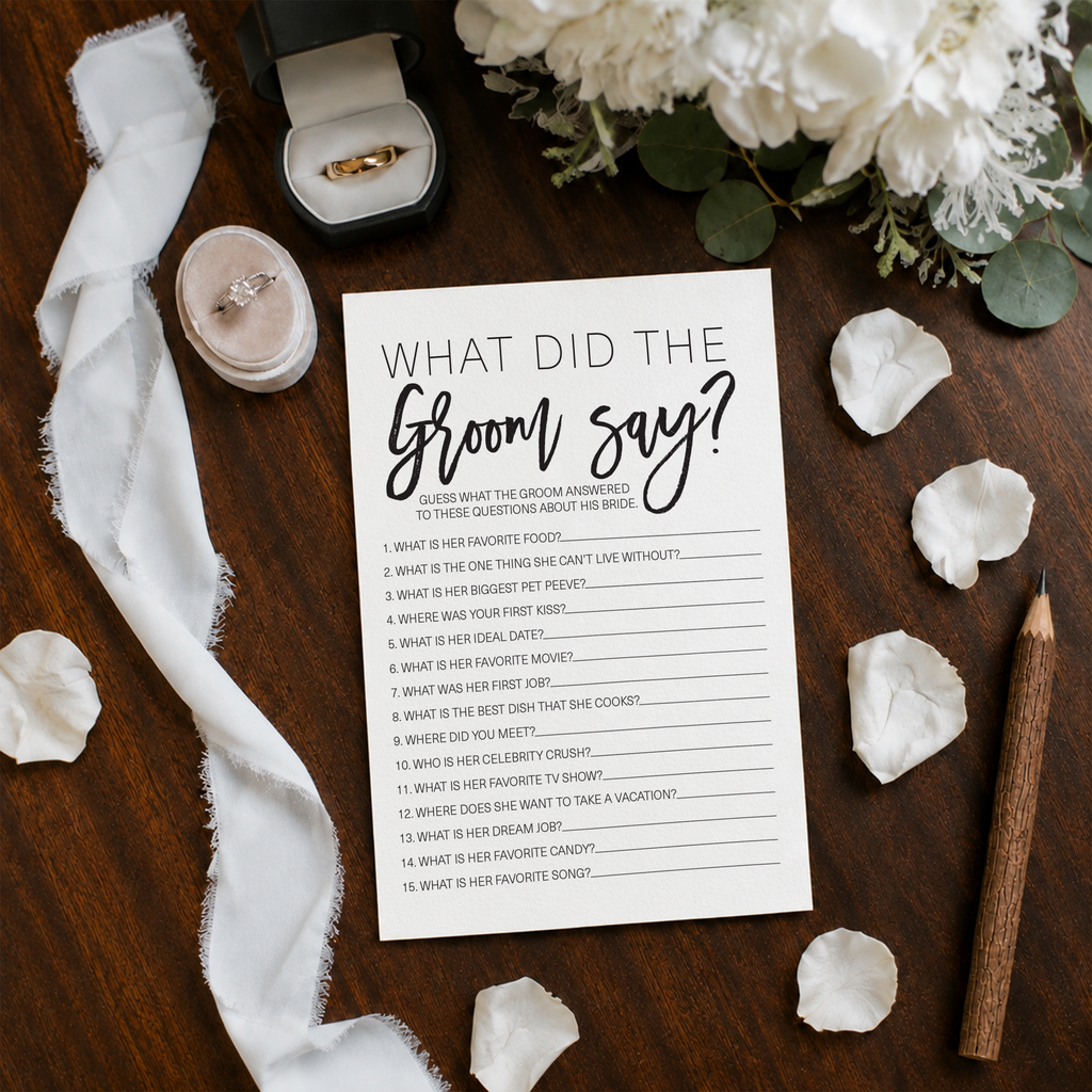 What Did The Groom Say Bridal Shower Game