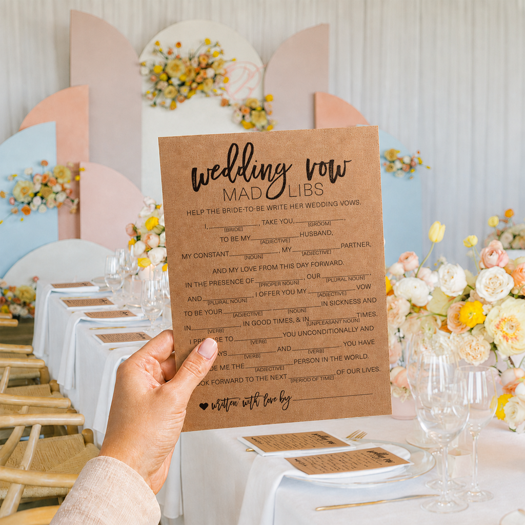 Wedding Vow Mad Libs Bridal Shower Game