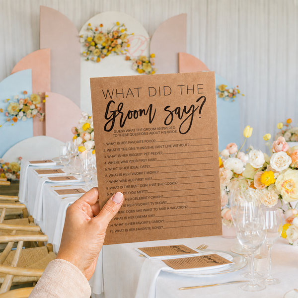 What Did The Groom Say Bridal Shower Game