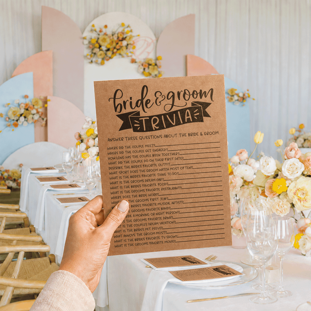Bride Groom Trivia Bridal Shower Game