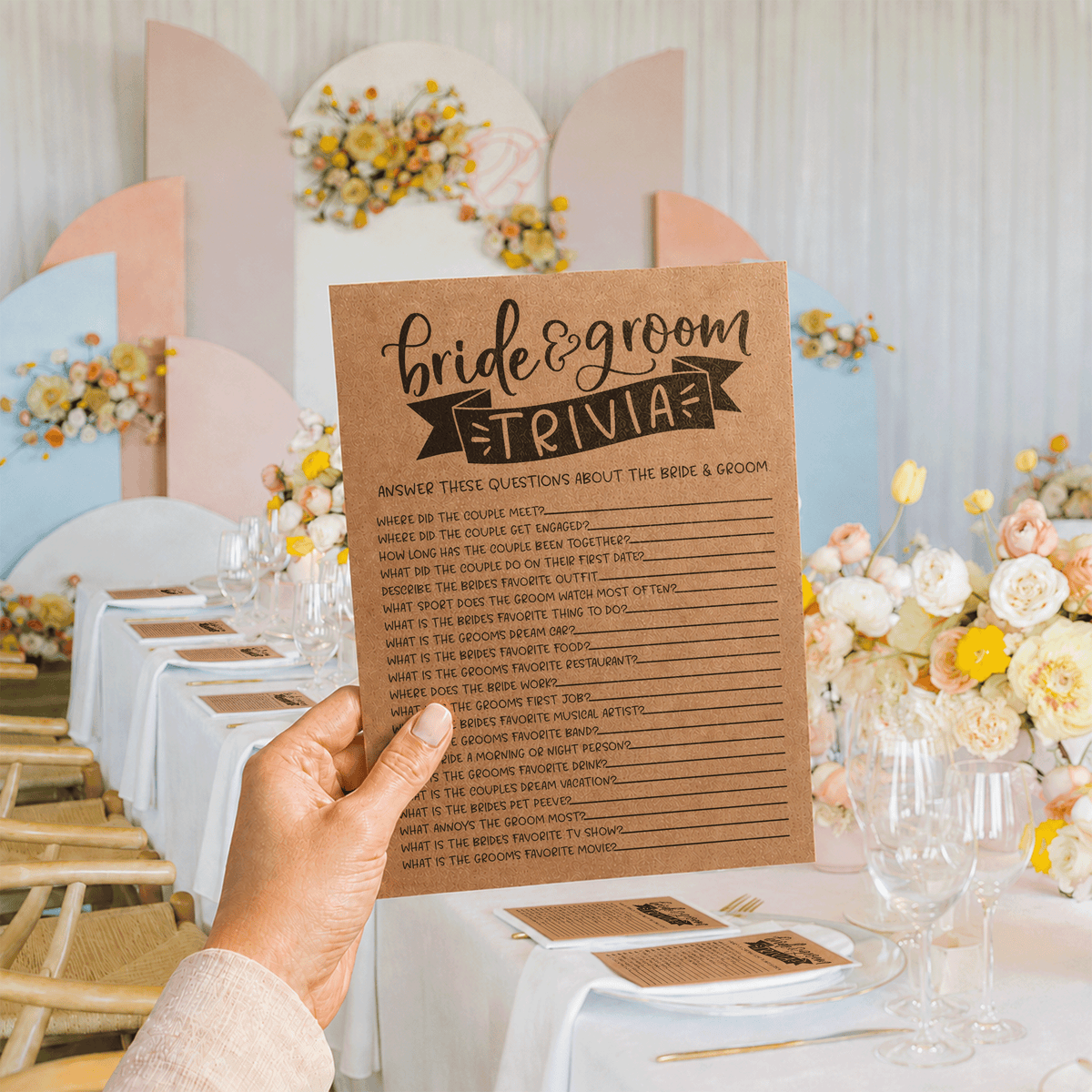 Bride Groom Trivia Bridal Shower Game