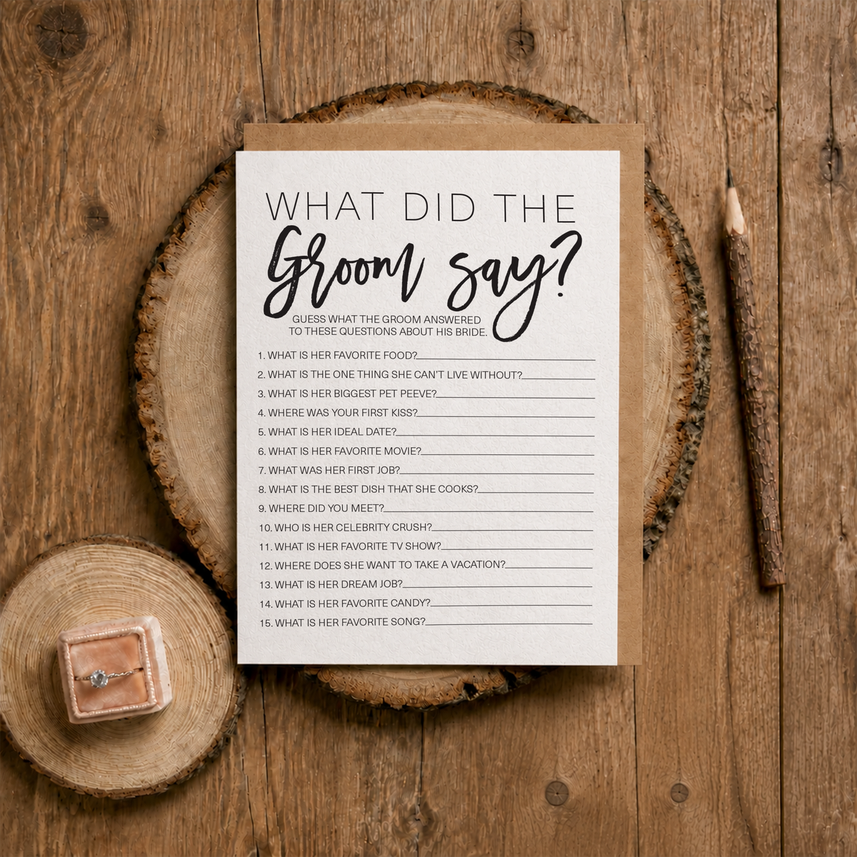 What Did The Groom Say Bridal Shower Game
