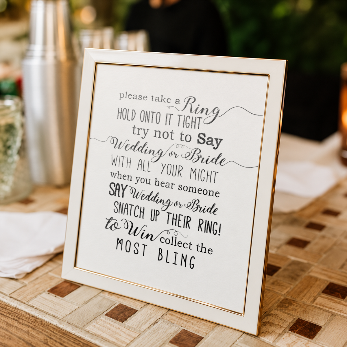 Please Take A Ring Bridal Shower Sign