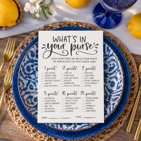 What's In Your Purse Bridal Shower Game