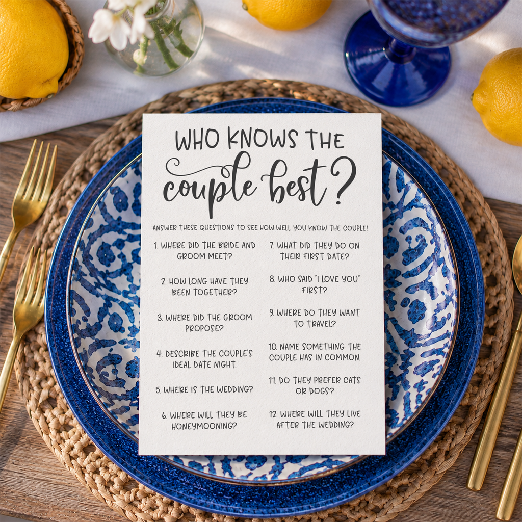 Who Knows The Couple Best Bridal Shower Game