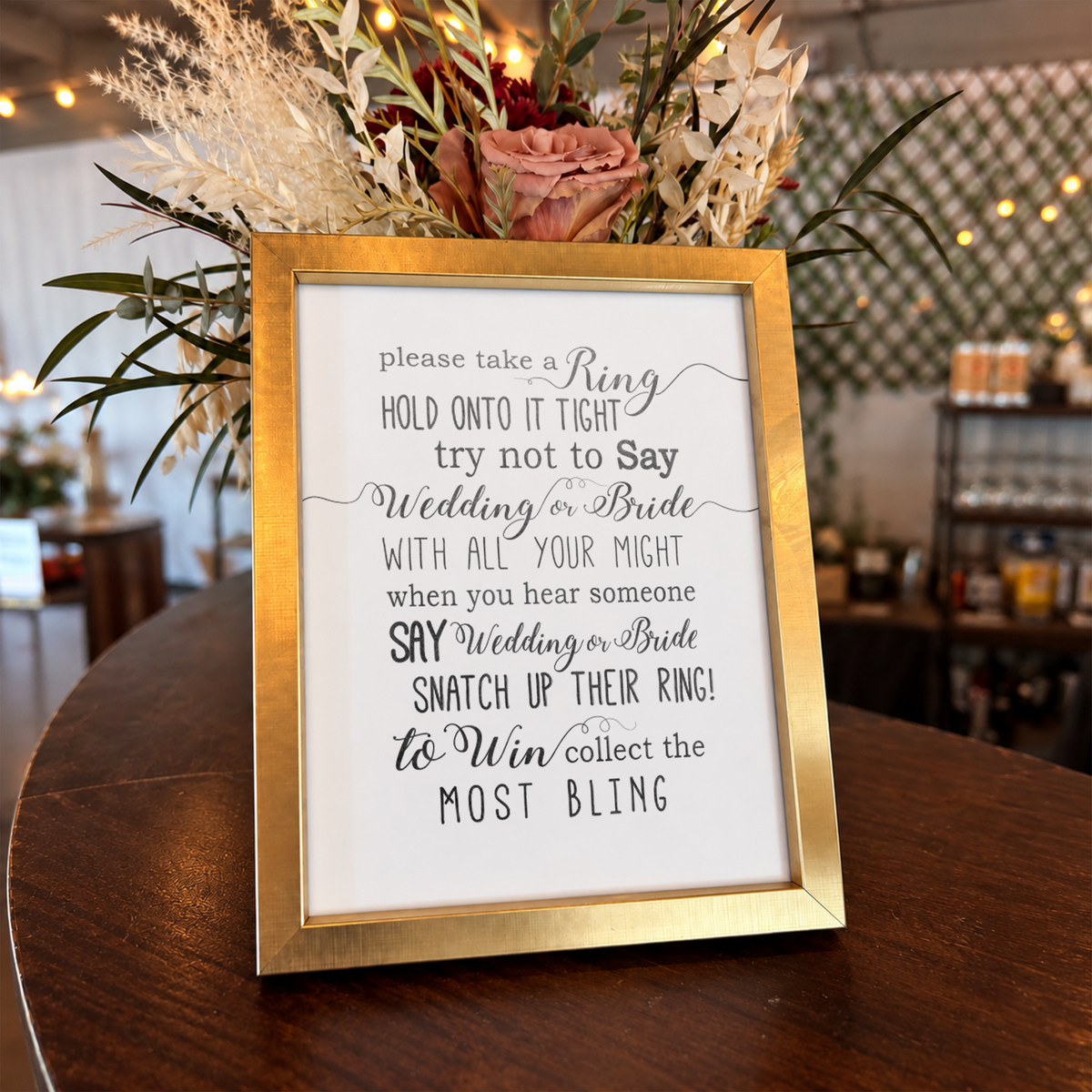 Please Take A Ring Bridal Shower Sign