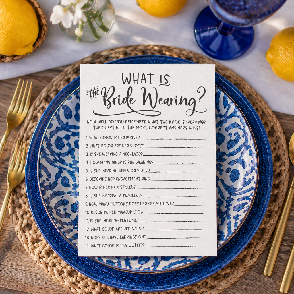 What Is The Bride Wearing Bridal Shower Game
