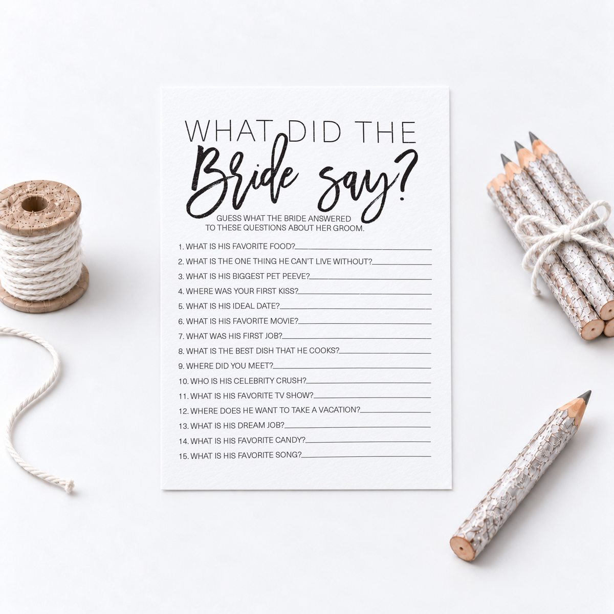 What Did The Bride Say Bridal Shower Game