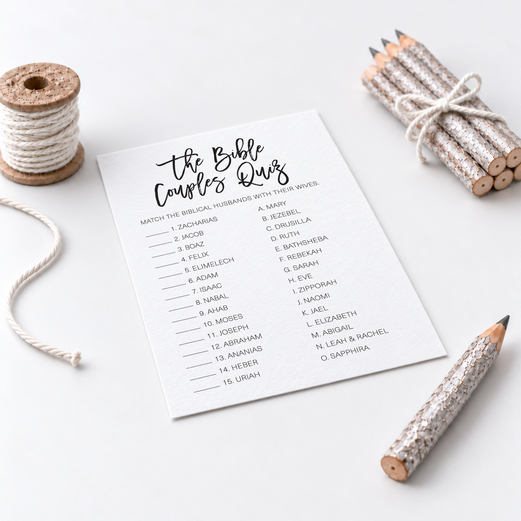 The Bible Couples Quiz Bridal Shower Game