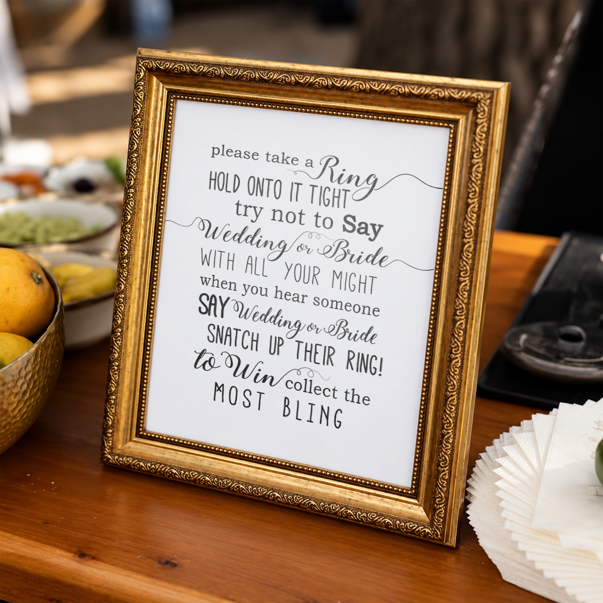 Please Take A Ring Bridal Shower Sign