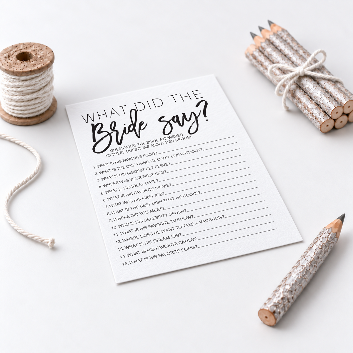 What Did The Bride Say Bridal Shower Game