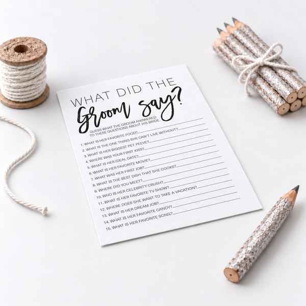 What Did The Groom Say Bridal Shower Game