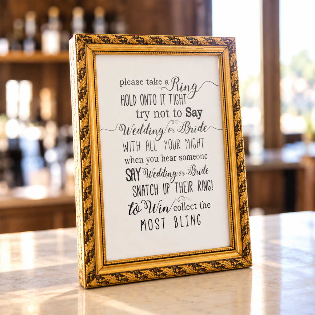 Please Take A Ring Bridal Shower Sign