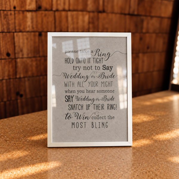 Please Take A Ring Bridal Shower Sign