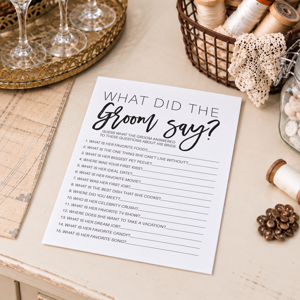 What Did The Groom Say Bridal Shower Game